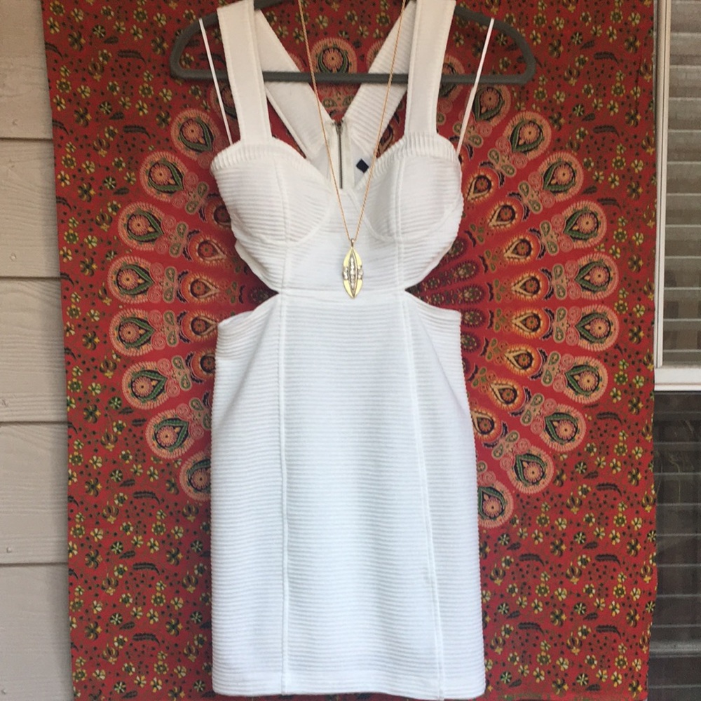 White Ark & Co. Fitted Dress W/ Side Cut Outs